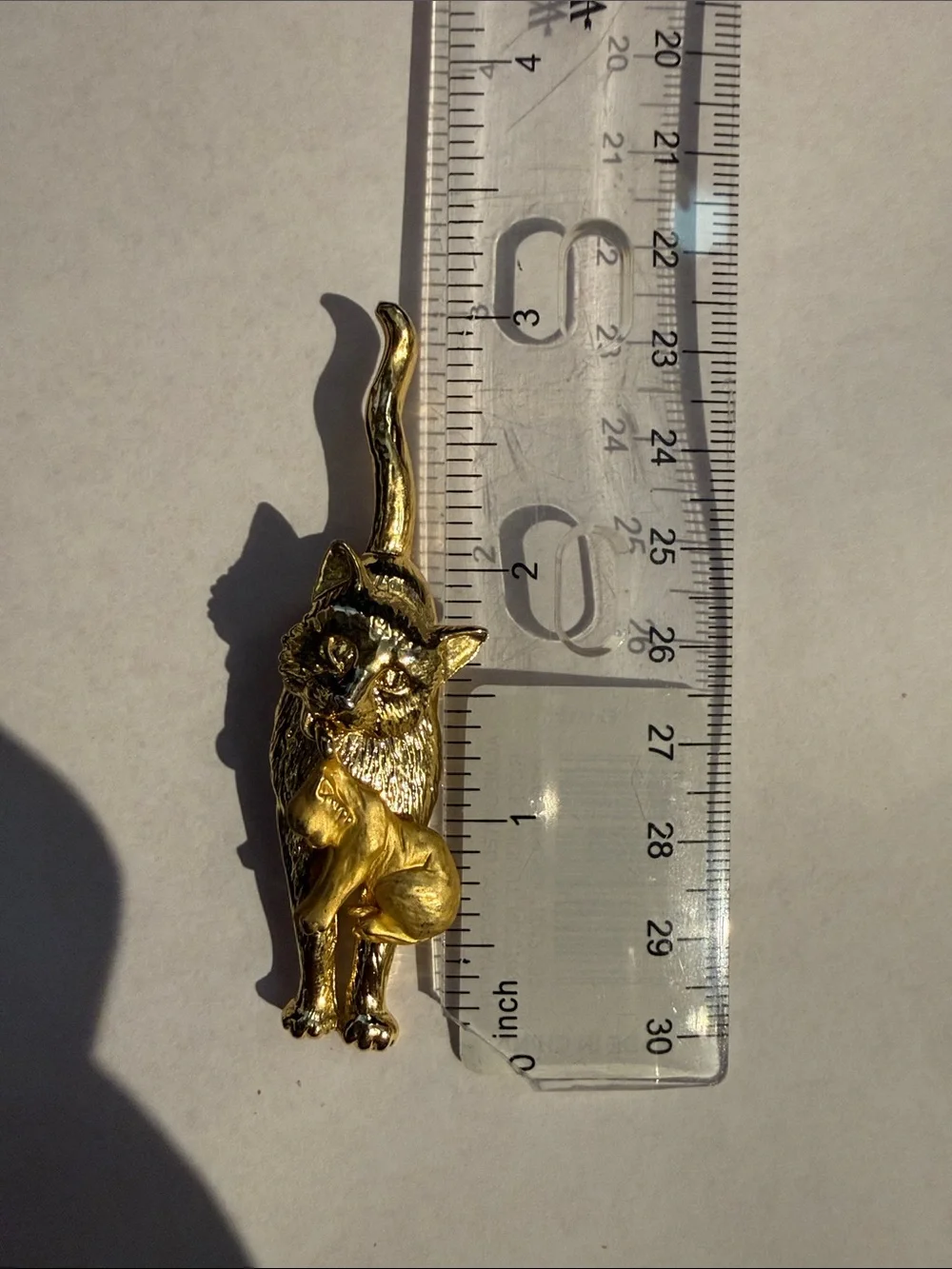 Gold Cat Pin Brooch - Pets Cat Accessory